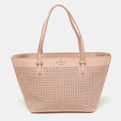 Pre-owned Kate Spade Pink Perforated Leather Cedar Street Harmony Tote
