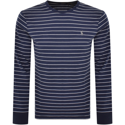 Ralph Lauren Stripe Long Sleeve T Shirt Navy