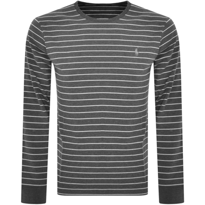 Ralph Lauren Stripe Long Sleeve T Shirt Grey