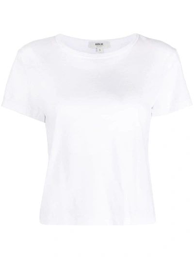 Agolde 微型莫代尔比马棉混纺t恤 In White