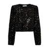 Self-portrait Cropped Jacket In Black