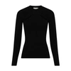 Isabel Marant Merino Wool Crew Neck Sweater With Cut-out Front In Black