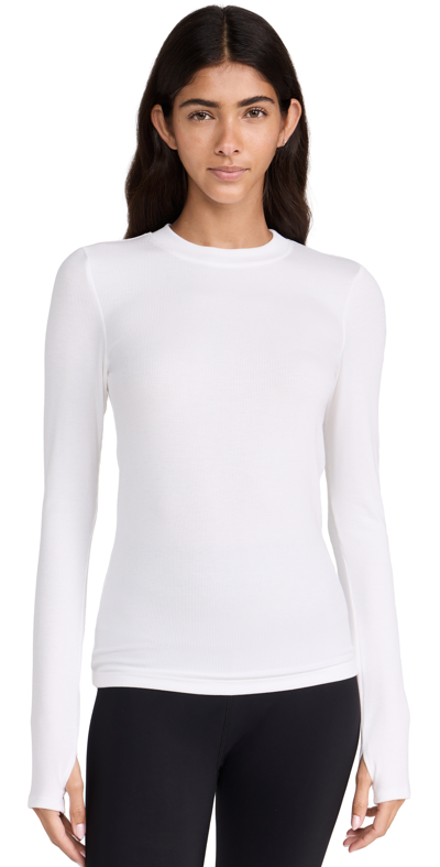 Splits59 Louise Rib Long-sleeve Top In White