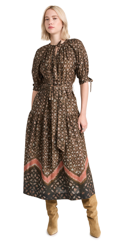 Opt Aksoy Dress In Brown Floral