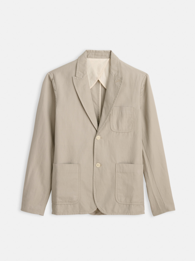 Alex Mill Mercer Unstructured Garment-dyed Linen Blazer In Silver Cloud