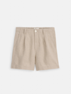 ALEX MILL PLEATED PULL ON SHORTS IN FLAX