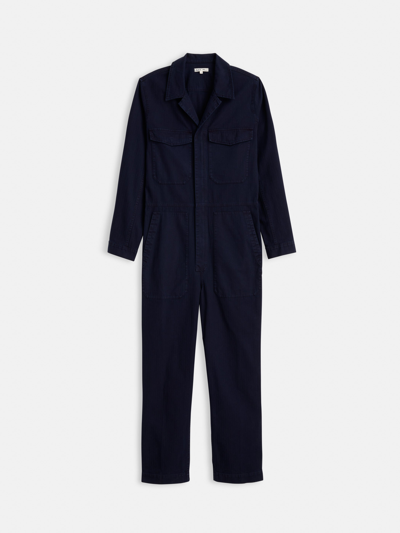 Alex Mill Zip Jumpsuit In Herringbone In Dark Navy