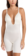Spanx Suit Your Fancy Plunge Low-back Mid-thigh Bodysuit In Linen