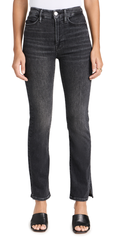 Frame Le Super High Straight Slit Jeans In Murphy