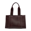 Chloé Medium Woody Leather Tote In Deep_violine