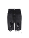 GIVENCHY GIVENCHY SHORTS IN MIXED DENIM WITH RIPPED EFFECT