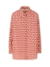 Valentino Toile Iconographe Oversize Silk Jacket In Red
