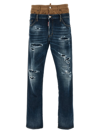 DSQUARED2 DSQUARED2 DOUBLE WAISTED STRAIGHT LEG JEANS