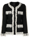 HUISHAN ZHANG BLACK CECIL FAUX-PEARL TWEED JACKET