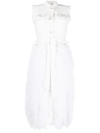 HUISHAN ZHANG WHITE WYATT FEATHER-EMBELLISHED DRESS