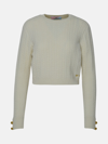Chiara Ferragni Ivory Wool Blend Sweater In White