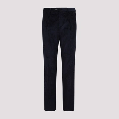 Etro Cotton Trousers In Blu