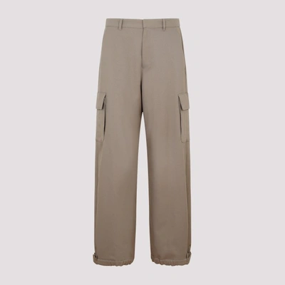 Off-white Off White Emb Drill Cargo Trousers In Beige