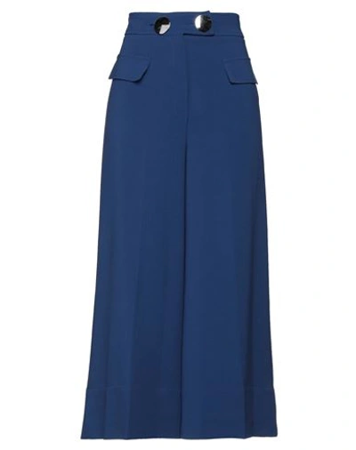 Marani Woman Pants Bright Blue Size 8 Acetate, Polyester