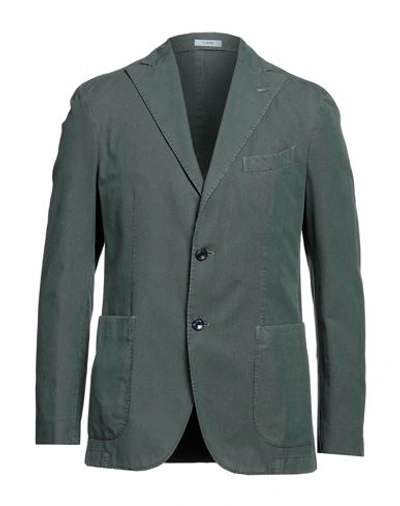 Boglioli Man Blazer Military Green Size 38 Cotton, Silk