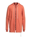 Rick Owens Man Sweatshirt Orange Size Xxl Cotton