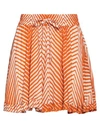 Soallure Woman Shorts & Bermuda Shorts Orange Size 6 Viscose