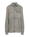 RICK OWENS DRKSHDW DRKSHDW BY RICK OWENS WOMAN DENIM SHIRT KHAKI SIZE S COTTON