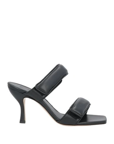 GIA BORGHINI GIA BORGHINI WOMAN SANDALS BLACK SIZE 6 SOFT LEATHER