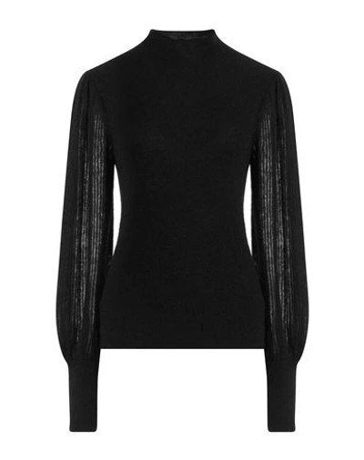 Gran Sasso Woman Turtleneck Black Size 6 Baby Alpaca Wool, Polyamide, Virgin Wool