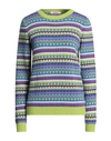 Kontatto Woman Sweater Lime Green Size Onesize Polyamide, Wool, Viscose, Cashmere In Green
