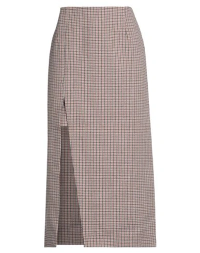 Maje Woman Midi Skirt Rust Size 8 Cotton, Wool, Polyester, Polyamide In Red
