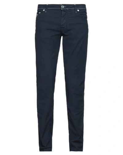 Jacob Cohёn Man Pants Midnight Blue Size 34 Cotton, Elastane In Blue