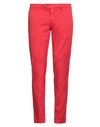 Frankie Morello Man Pants Red Size 32 Cotton, Elastane