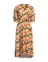 Closet Woman Midi Dress Mustard Size 12 Polyester In Yellow
