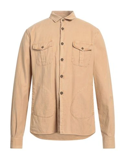 Reyer Man Shirt Sand Size M Cotton In Beige