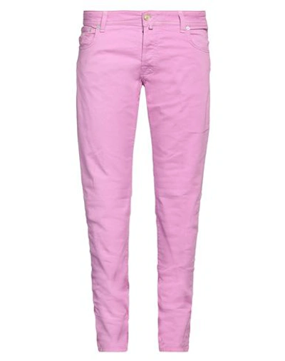 Jacob Cohёn Man Pants Pink Size 38 Cotton, Elastane In Pink
