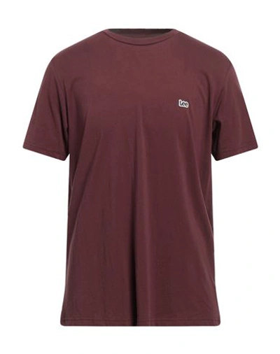 Lee Man T-shirt Burgundy Size 3xl Cotton In Red