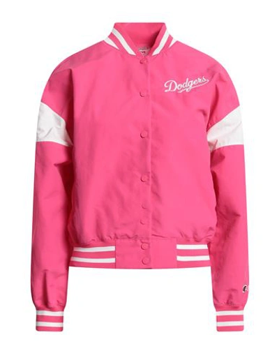 Champion Woman Jacket Fuchsia Size Xs Polyamide, Polyester In Pink