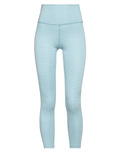 Nike Woman Leggings Sky Blue Size Xxs Polyester, Elastane