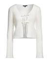 MAJE MAJE WOMAN CARDIGAN IVORY SIZE 3 ACRYLIC, POLYAMIDE, MOHAIR WOOL, WOOL, ELASTANE