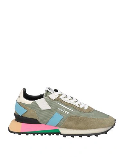 Ghoud Venice Ghōud Venice Woman Sneakers Military Green Size 6 Leather, Textile Fibers