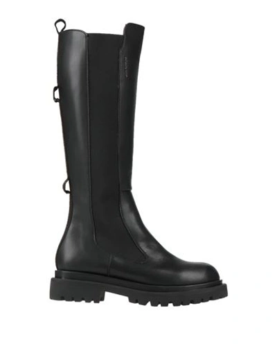 Gattinoni Woman Knee Boots Black Size 6 Textile Fibers