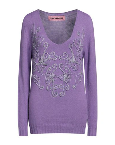 Pink Memories Woman Sweater Light Purple Size 6 Viscose, Polyester, Polyamide