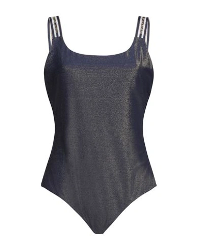 Emporio Armani Woman One-piece Swimsuit Navy Blue Size 8 Polyamide, Elastane, Polyester