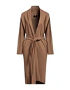 Gai Mattiolo Woman Overcoat & Trench Coat Camel Size 12 Viscose, Polyamide, Elastane In Beige