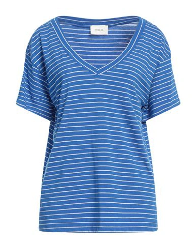 Vicolo Woman T-shirt Azure Size Onesize Cotton, Elastane In Blue