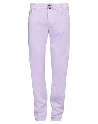 Jacob Cohёn Man Pants Light Purple Size 35 Cotton, Elastane