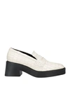 Lorenzo Mari Woman Loafers Off White Size 10 Soft Leather