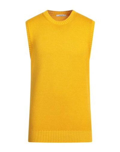 Kangra Cashmere Kangra Man Sweater Apricot Size 40 Merino Wool In Orange