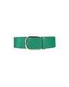 Erika Cavallini Woman Belt Green Size L Soft Leather